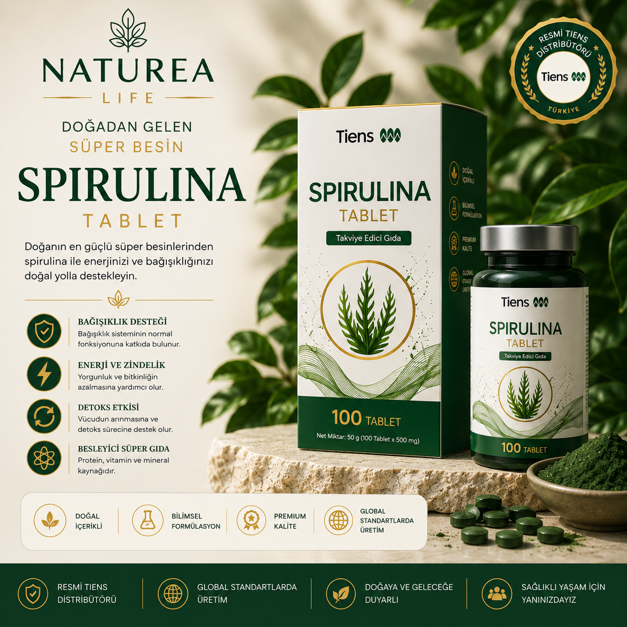 TIENS Spirulina Kapsül Takviye Edici Gıda