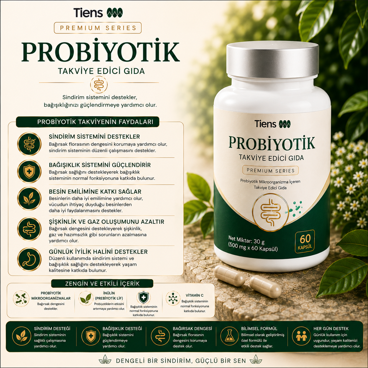 TIENS Probiyotik Mikroorganizma İçeren Takviye Edici Gıda
