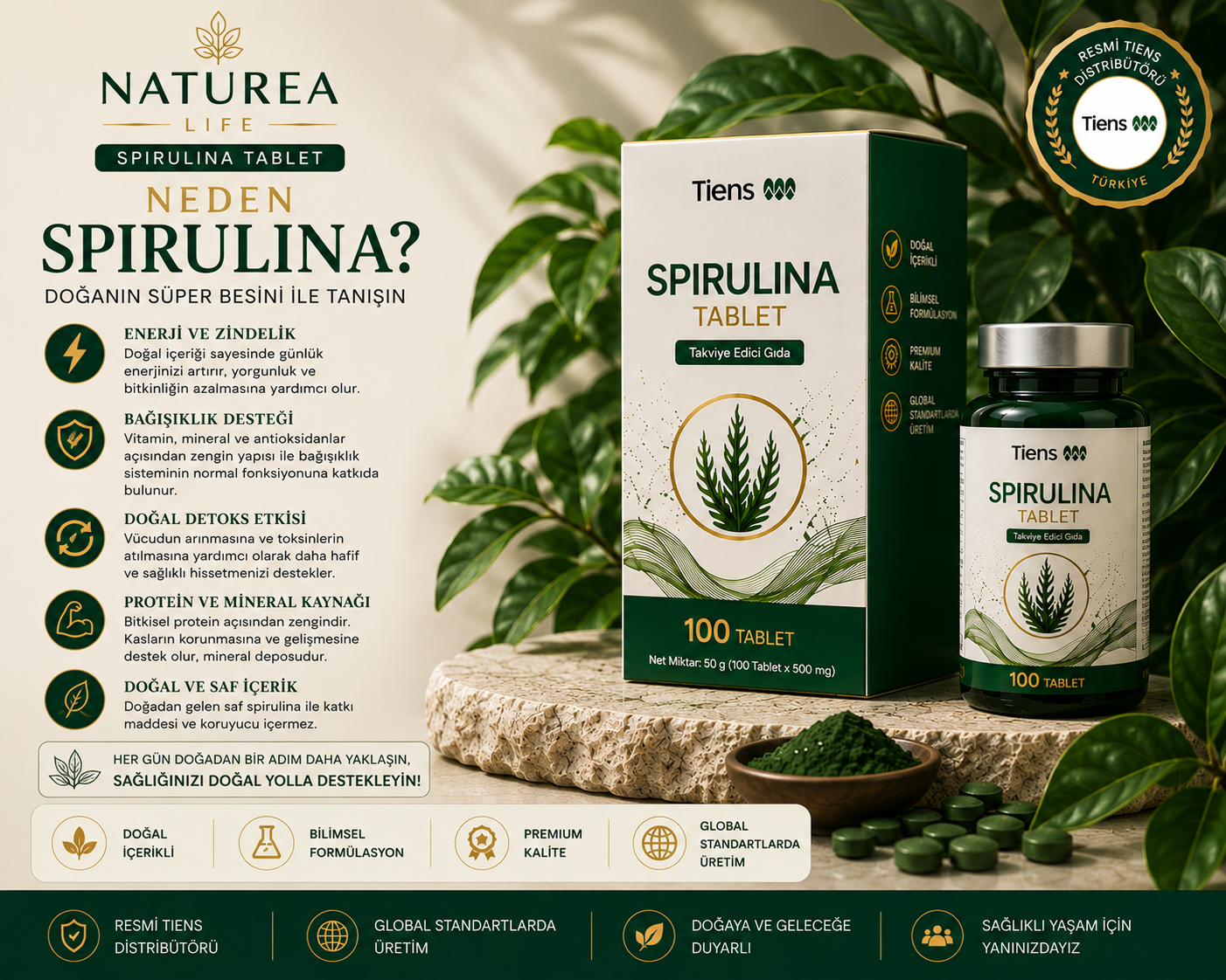 TIENS Spirulina Kapsül Takviye Edici Gıda