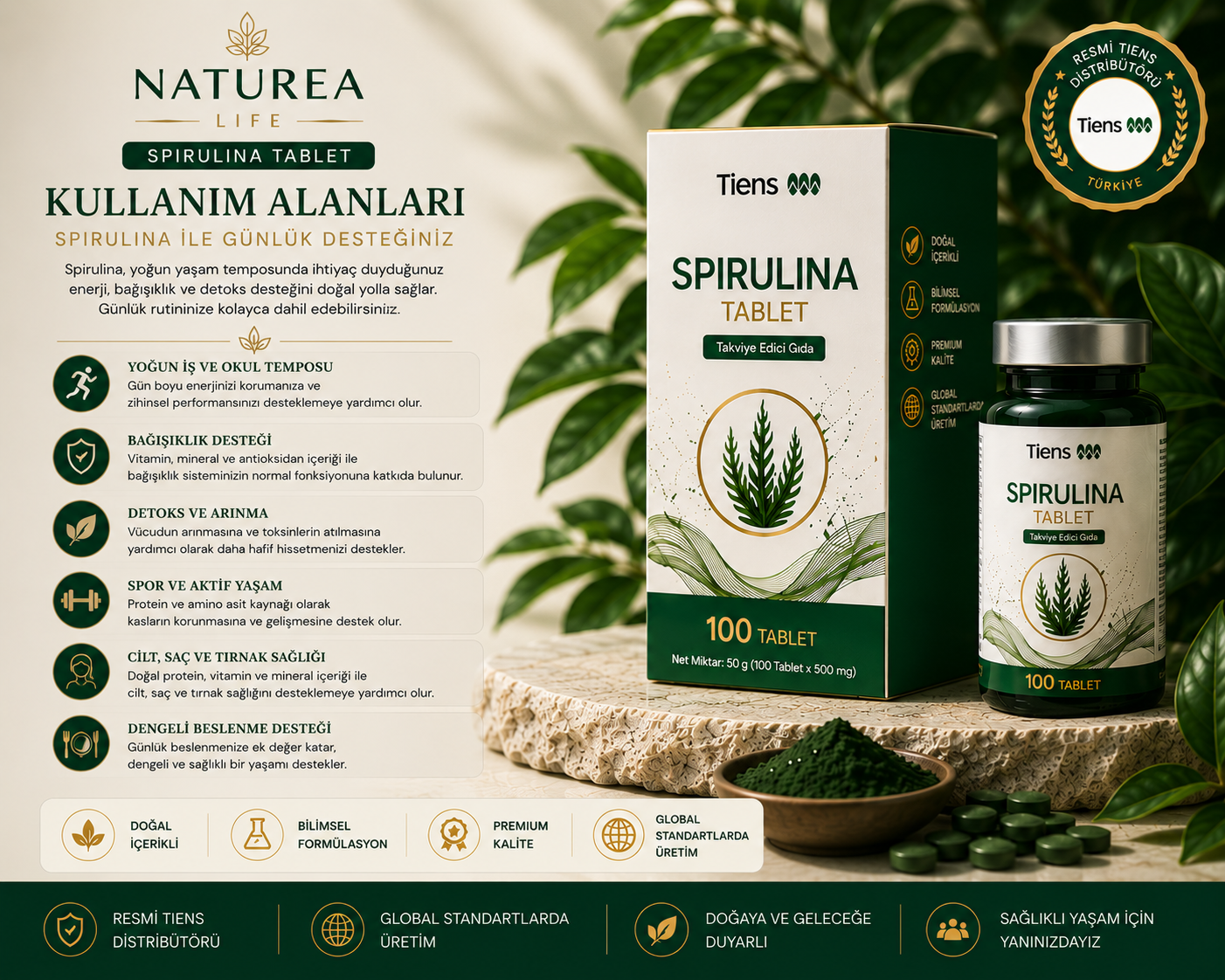 TIENS Spirulina Kapsül Takviye Edici Gıda