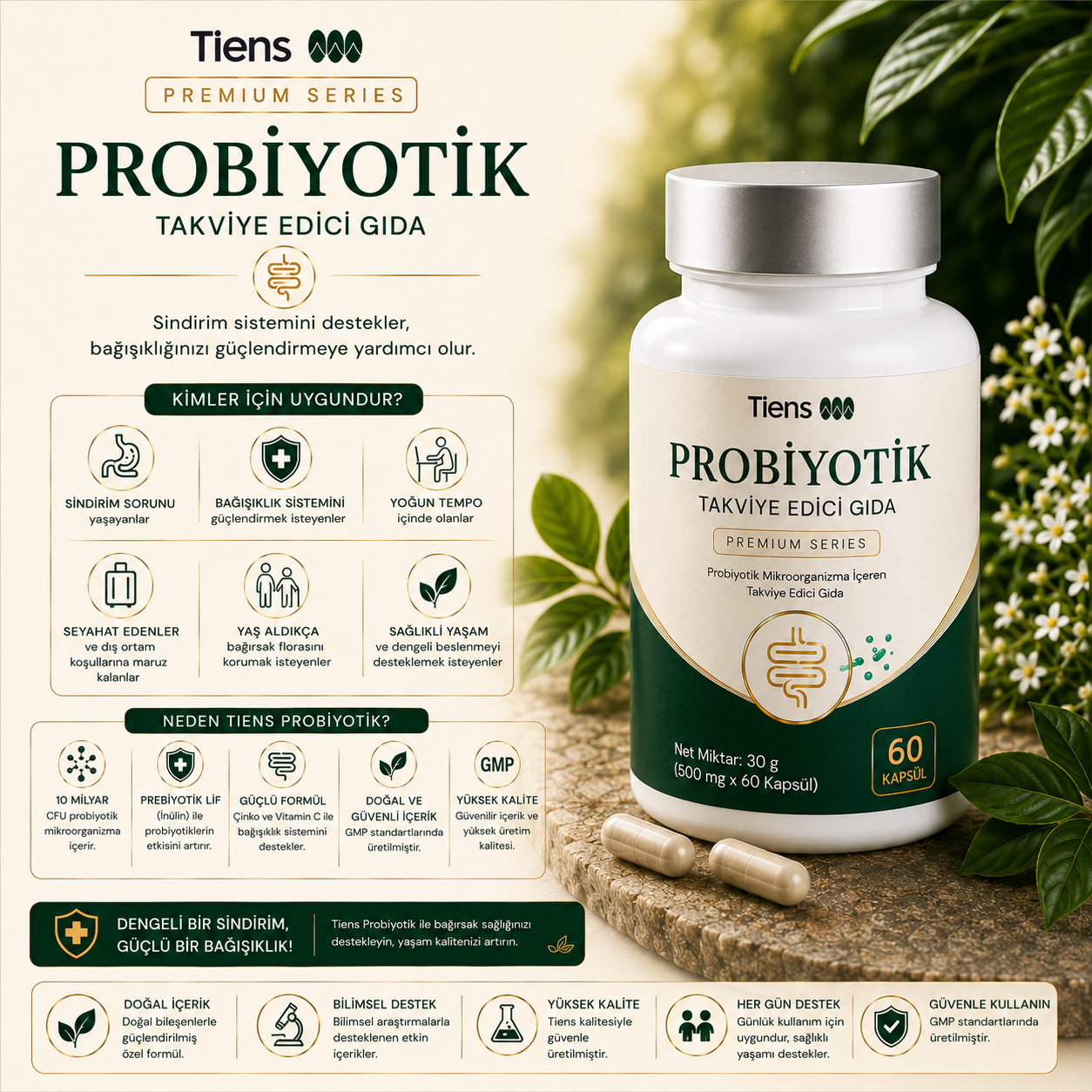 TIENS Probiyotik Mikroorganizma İçeren Takviye Edici Gıda