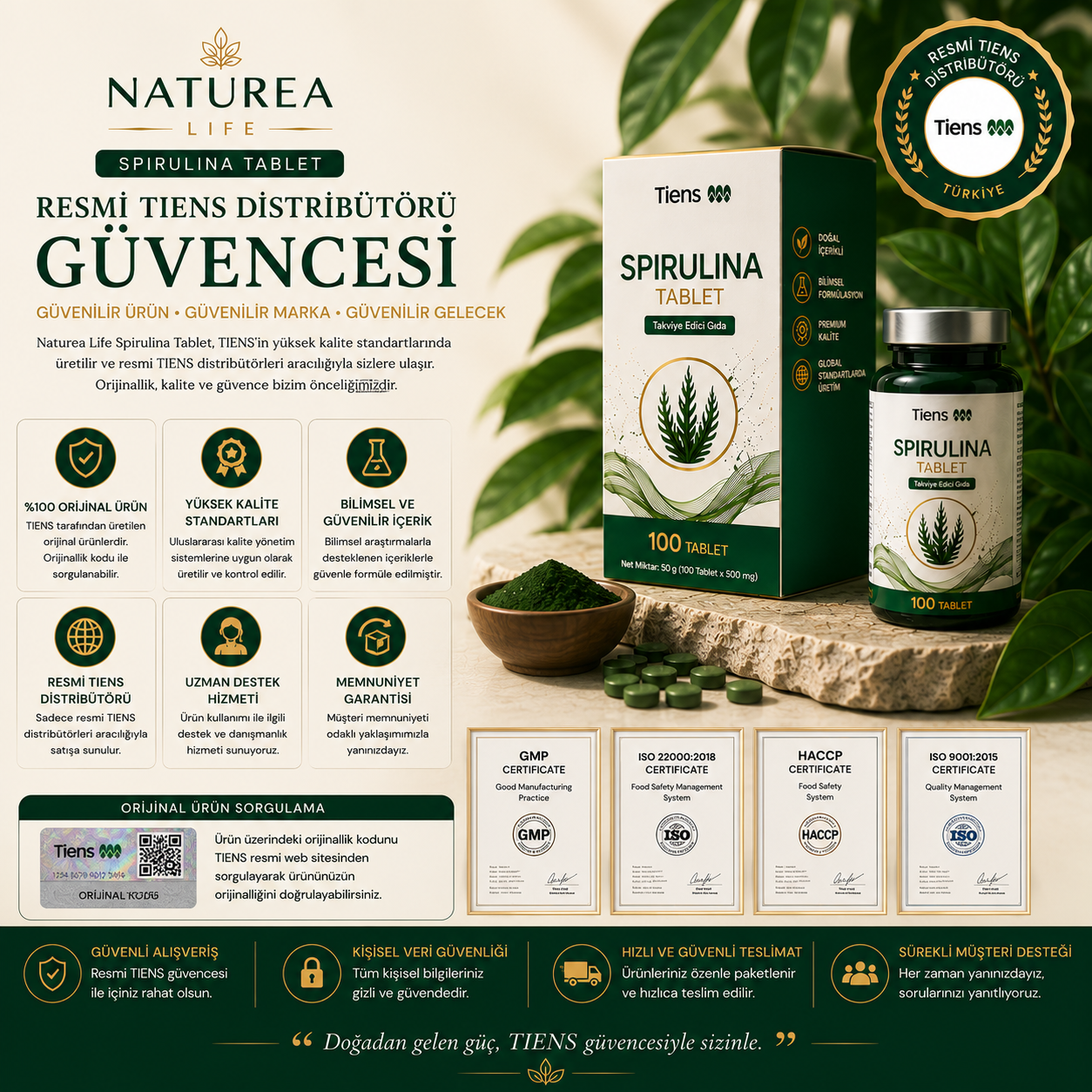 TIENS Spirulina Kapsül Takviye Edici Gıda