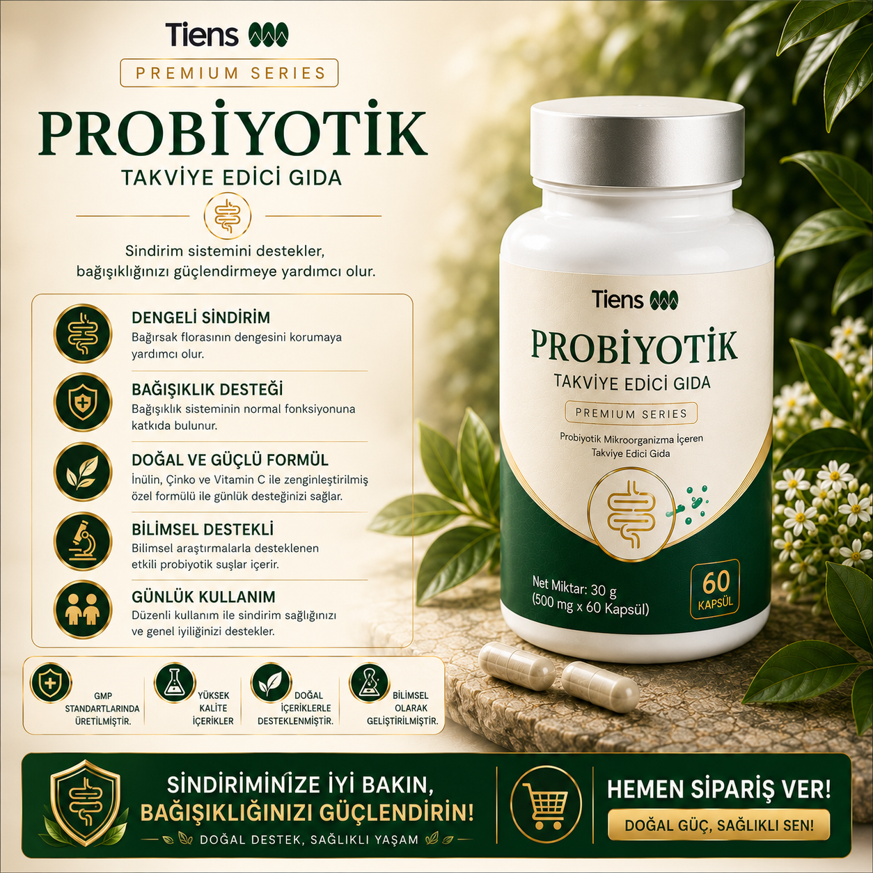 TIENS Probiyotik Mikroorganizma İçeren Takviye Edici Gıda